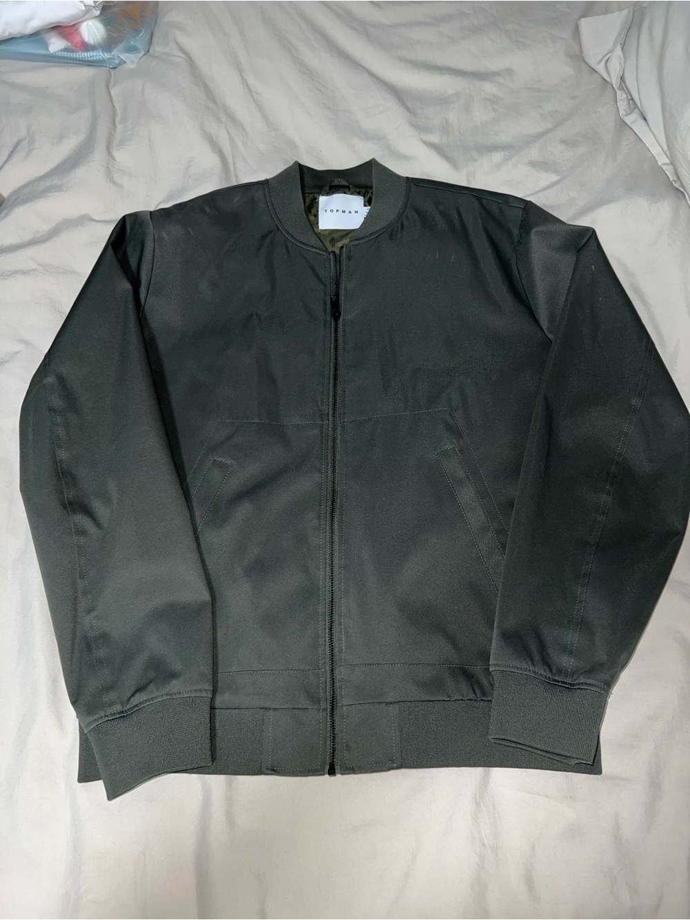 Topman Olive Green Bomber Jacket XL